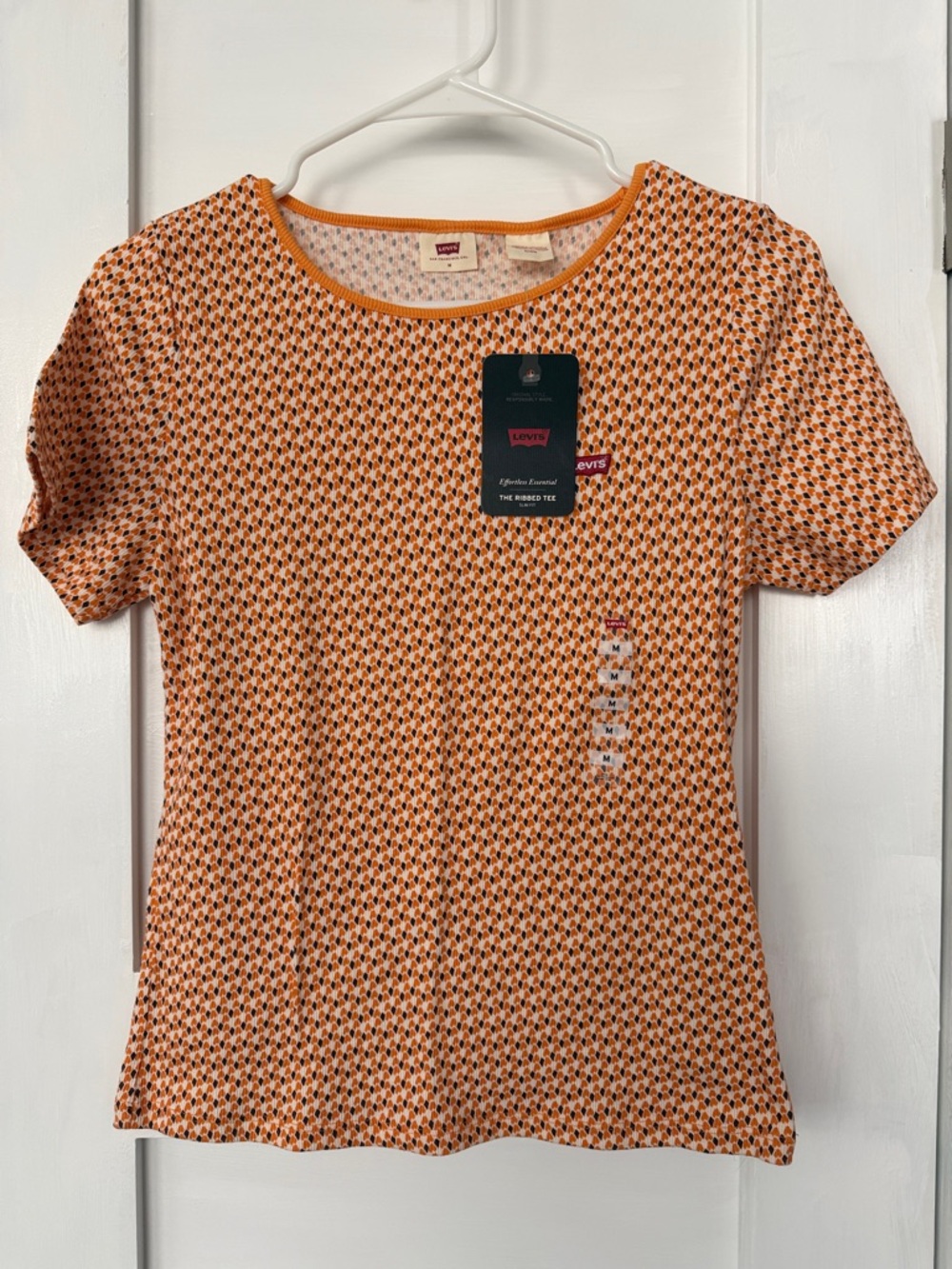 Levi's Women's Orange Printed Short Sleeve Tee